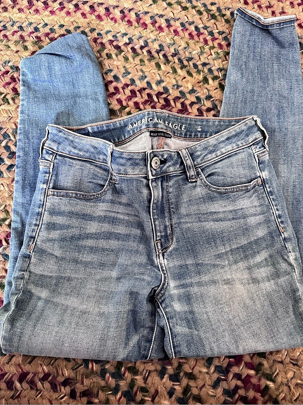 American Eagle Next Level Stretch Skinny Jeans Skinny Jeans Waist 10 Blue